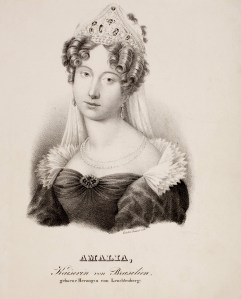 D. Amélia de Leuchtenberg como Imperatriz do Brasil (litografia de Cäcilie Brand). 