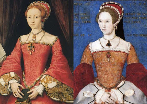 As filhas de Henrique VIII, princesa Elizabeth e Maria (respectivamente).