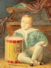 D. Pedro II enquanto criança, por Armand Julien Pallière (c. 1830).