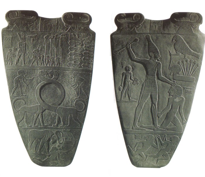 A paleta de Namer: representação mitológica da Unificação do Egito.