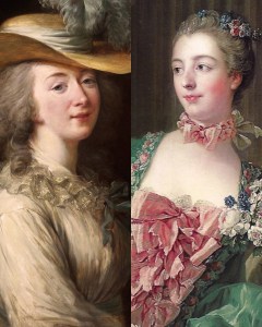 Madame du Barry (esquerda) e Madame de Pompadour (direita), amantes do rei Luís XV.