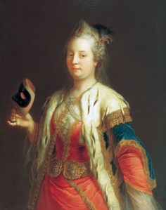 Retrato de Maria Teresa segurando uma márcara, por Martin van Meytens (c. 1744).