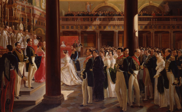 Casamento por procuração da Imperatriz d. Teresa Cristina, por Alexandre Cicarelli, 1846.