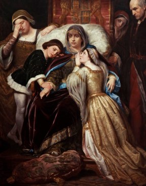 Detalhe do quadro "A demência de Dona Isabel de Portugal", por Pelegrín Clavé y Roqué (1855).