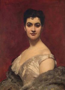 Eufrásia Teixeira Leite, aos 37 anos. Óleo de Lawlis Duray, 1887, França – Museu Casa da Hera. 